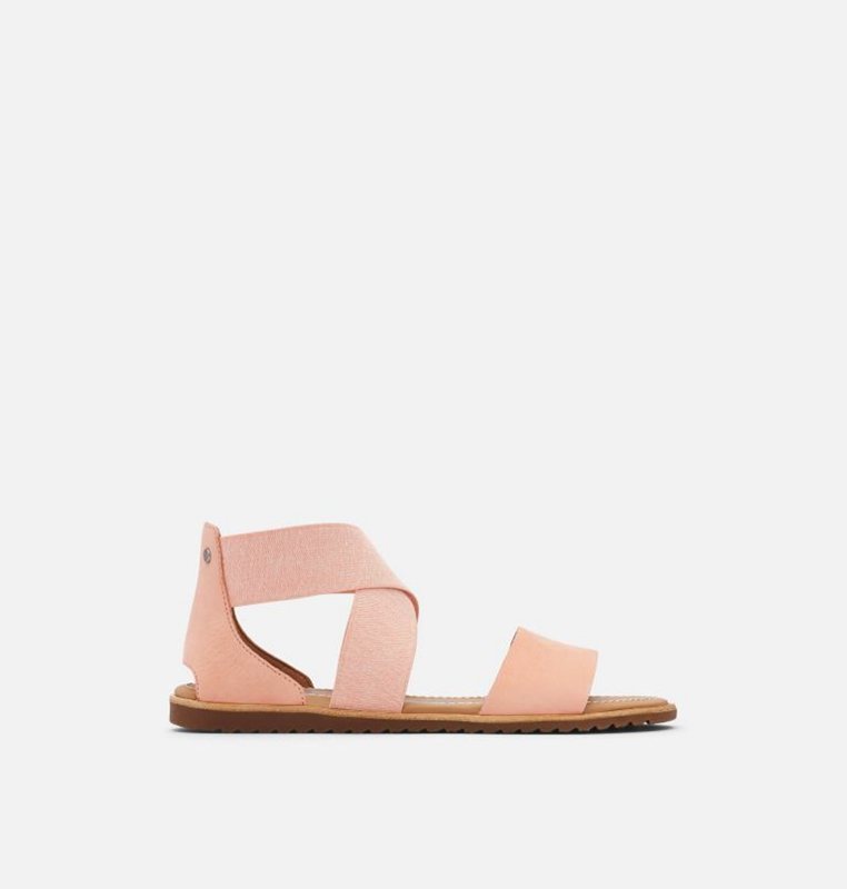 Womens Sandals Pink - Sorel Ella™ Flat - 350-KWHZXI